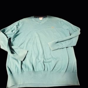 Vintage Lacoste Mens Turquoise Aqua Marine Long Sleeves Pullover Sweater‎ Size 6